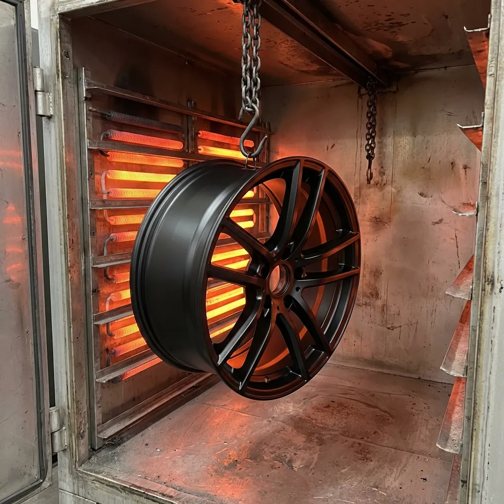 Velg in poedercoat oven